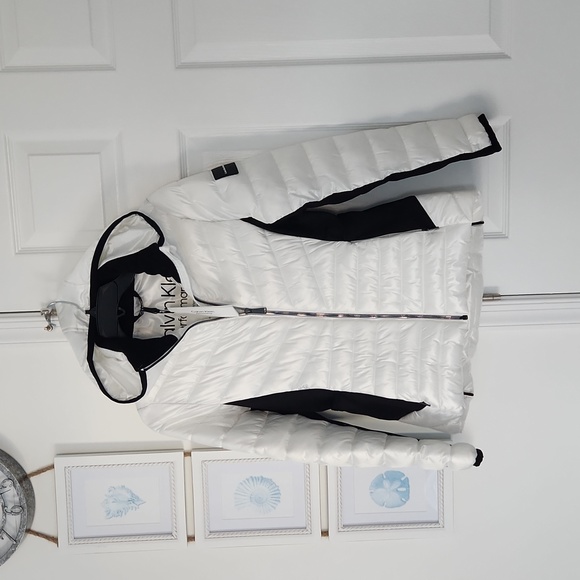 Calvin Klein Performance, Hooded Packable Puffer Coat, Reflective White, Size XS - Picture 1 of 10